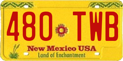 NM license plate 480TWB