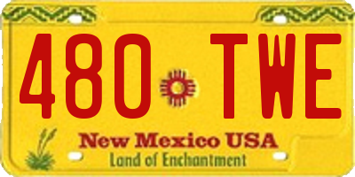 NM license plate 480TWE