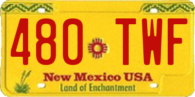 NM license plate 480TWF