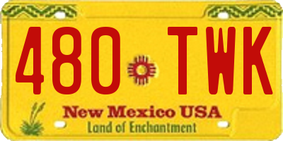 NM license plate 480TWK