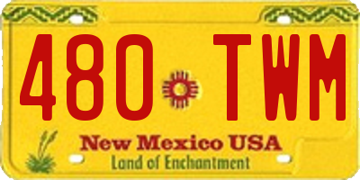 NM license plate 480TWM