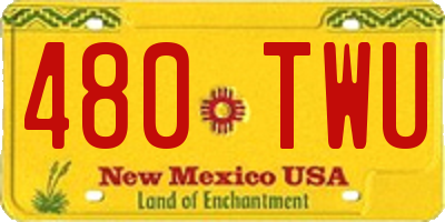NM license plate 480TWU