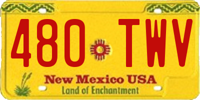 NM license plate 480TWV
