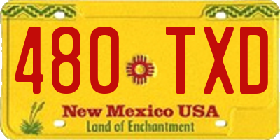NM license plate 480TXD