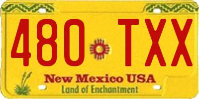 NM license plate 480TXX