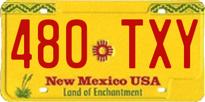 NM license plate 480TXY
