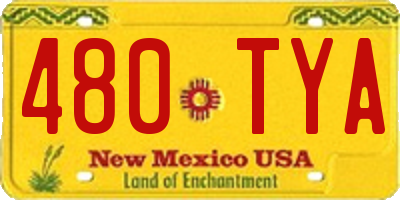 NM license plate 480TYA