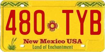 NM license plate 480TYB
