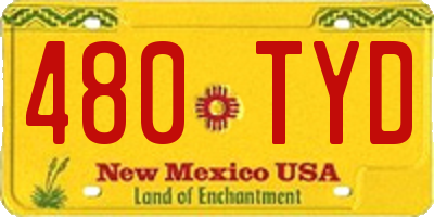 NM license plate 480TYD