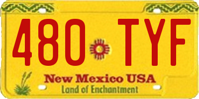 NM license plate 480TYF