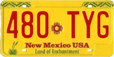 NM license plate 480TYG
