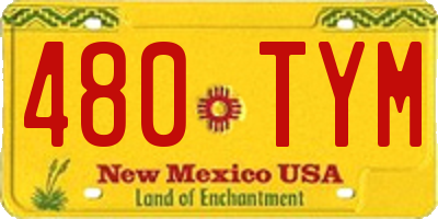 NM license plate 480TYM
