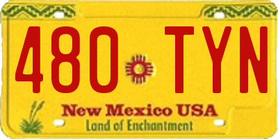 NM license plate 480TYN