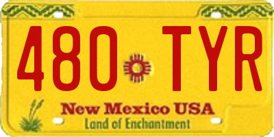 NM license plate 480TYR