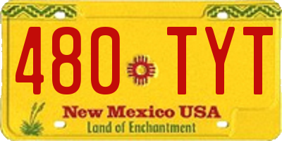 NM license plate 480TYT