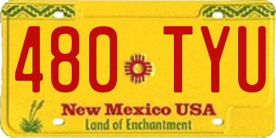 NM license plate 480TYU