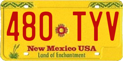 NM license plate 480TYV