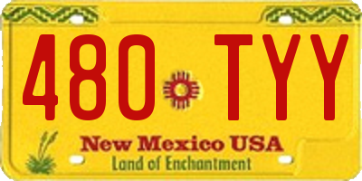 NM license plate 480TYY
