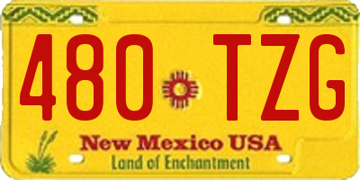 NM license plate 480TZG