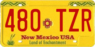 NM license plate 480TZR