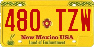 NM license plate 480TZW