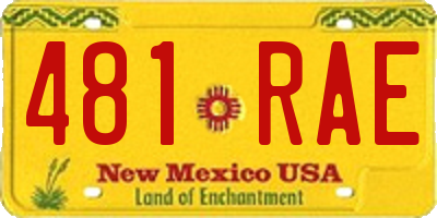 NM license plate 481RAE