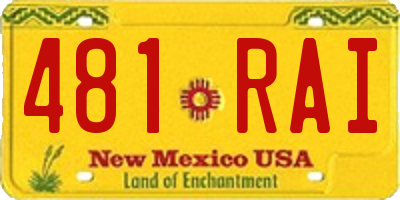 NM license plate 481RAI