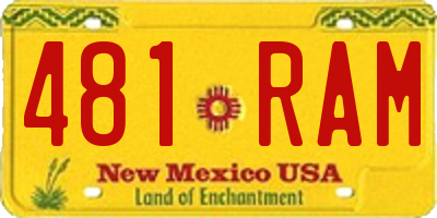 NM license plate 481RAM