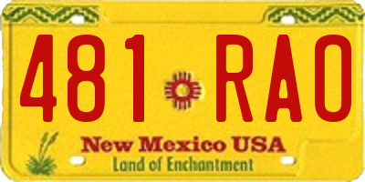 NM license plate 481RAO
