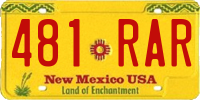 NM license plate 481RAR