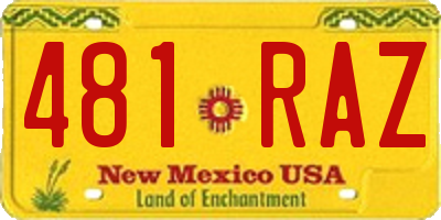 NM license plate 481RAZ