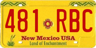 NM license plate 481RBC