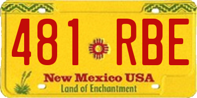 NM license plate 481RBE