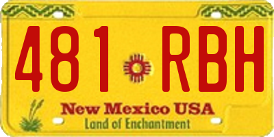 NM license plate 481RBH