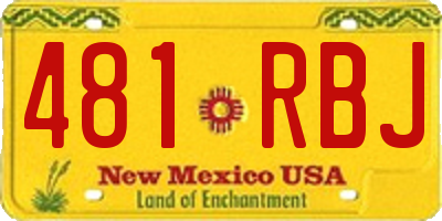 NM license plate 481RBJ