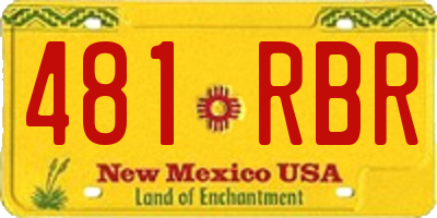 NM license plate 481RBR
