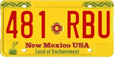 NM license plate 481RBU
