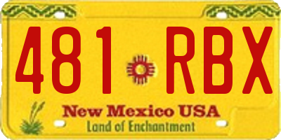 NM license plate 481RBX
