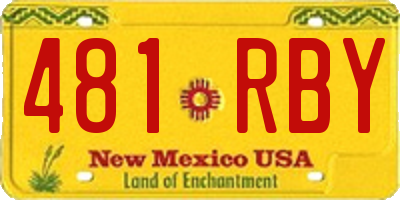 NM license plate 481RBY