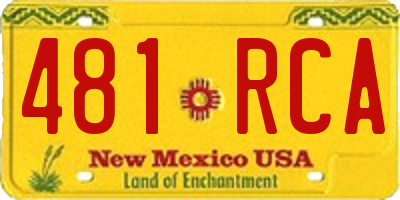 NM license plate 481RCA