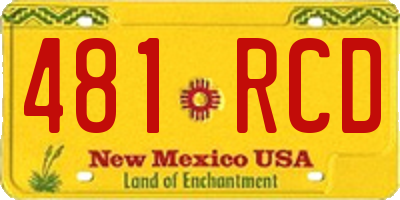 NM license plate 481RCD