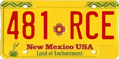 NM license plate 481RCE