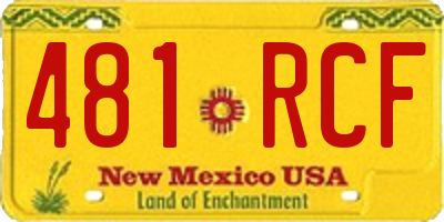 NM license plate 481RCF