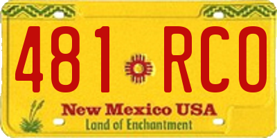 NM license plate 481RCO
