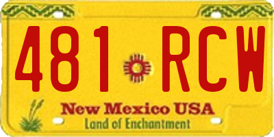 NM license plate 481RCW