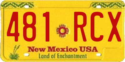 NM license plate 481RCX