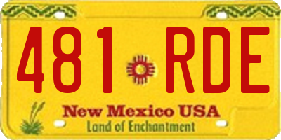 NM license plate 481RDE