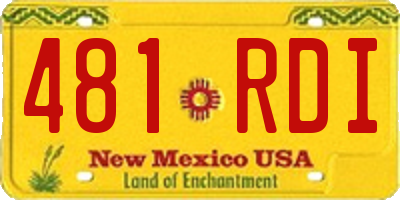 NM license plate 481RDI