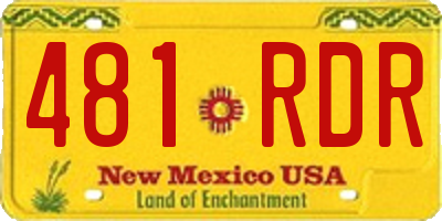 NM license plate 481RDR