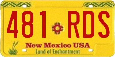 NM license plate 481RDS